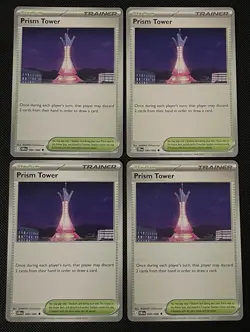 x4 Prism Tower 080/086 ME:04 Chaos Rising Uncommon Pokemon Playset 4x NM - Image 1