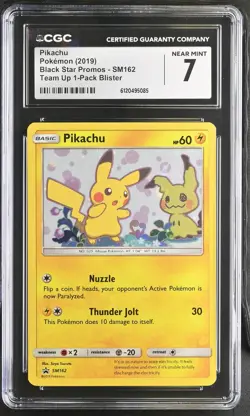 Pikachu 2019 Pokemon Black Star Promos CGC 7 #SM162 - Image 1