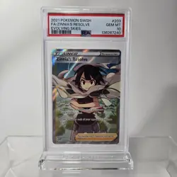 PSA 10 POKEMON EVOLVING SKIES ZINNIA'S RESOLVE FULL ART # 203 - Image 1