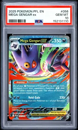 2025 POKEMON PFL EN-PHANTASMAL FLAMES #056 MEGA GENGAR EX PSA 10 - Image 1