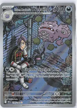 Pokemon Team Rocket's Weezing Full Art Holo Secret Rare 130 HP DRI 199/182 - Image 1