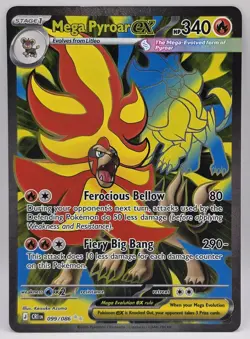 Mega Pyroar ex - 099/086 - Ultra Rare - Chaos Rising (CRI) Pokemon - ME04 - NM/M - Image 1