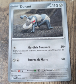 Pokemon TCG Durant 070/086 WHI Basic Regular Metal 110HP Spanish Yuka Morii - Image 1