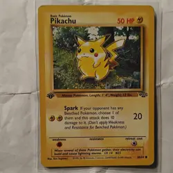 Pikachu 60/64 Jungle 1st Edition 50 HP Common Basic Regular 1999 WOTC - Image 1
