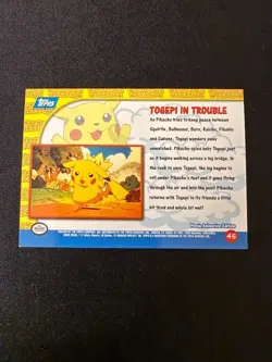 #45 Togepi in Trouble NM - Topps Pokemon Pikachu's Vacation Blue Logo - Image 2