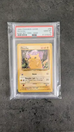 PSA 10 GEM MINT 1999-2000 4th PRINT UK POKEMON PIKACHU YELLOW CHEEKS 58/102 #58 - Image 3