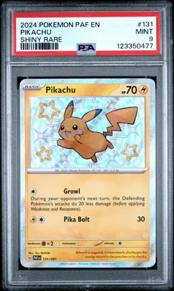 2024 POKEMON PAF EN-PALDEAN FATES SHINY RARE #131 PIKACHU PSA 9 - Image 1