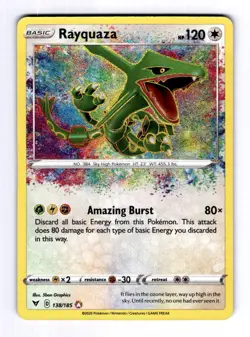 Rayquaza SWSH04: Vivid Voltage #138 (2020) Amazing Rare Holo NM Pokemon - Image 1
