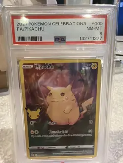 2021 Pokemon Celebrations Full Art Pikachu PSA 8 - Image 1
