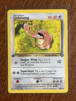 [LP+/NM] 1999 Pokemon Jungle Lickitung 1st Edition #38/64 Uncommon - Image 1