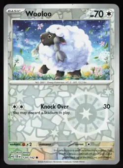 Wooloo 124/142 Common Stellar Crown Pokemon Near Mint - Image 1