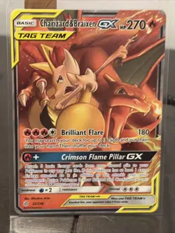 Pokemon TCG Charizard & Braixen GX Holo Ultra Rare Full Art 22/236 - Image 1
