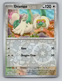 Reverse Holo Drampa #130/159 Common SV09: Journey Together Pokemon - Image 1
