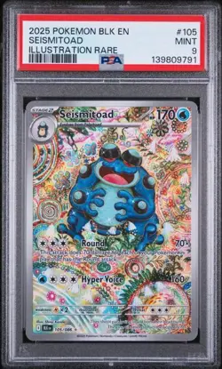 PSA 9 Mint Seismitoad 105/086 Illustration Rare - Pokemon BLK SV10.5 - Image 1