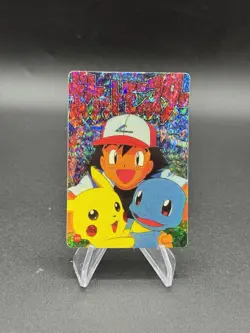 Pikachu Squirtle Holo Pokemon Vintage Pocket Monsters Vending Prism Sticker 105 - Image 1