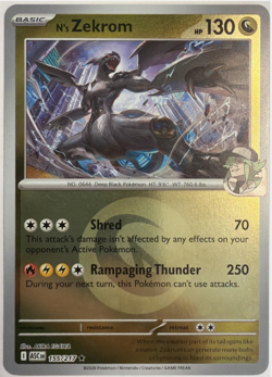 N'S ZEKROM (ENERGY SYMBOL PATTERN) 155/217 ME: ASCENDED HEROES POKEMON NM/M - Image 1
