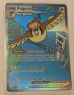 Pidgeot ex 225/197 Obsidian Flames SIR Special Illustration Rare Pokemon TCG - Image 1