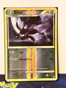 Pokemon Scizor 7/90 2010 HGSS Undaunted Reverse Holo - Image 1