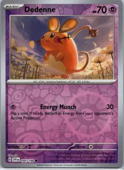 Pokemon TCG Dedenne 94/198 Scarlet Violet Rev Holo NM - Image 1
