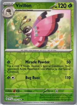 Pokemon TCG Vivillon 010/198 Scarlet Violet Rev Holo NM - Image 1