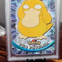 1999 Psyduck Holo Topps Pokemon TV Animation #54 PSA 8 - Image 3
