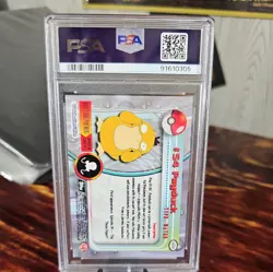 1999 Psyduck Holo Topps Pokemon TV Animation #54 PSA 8 - Image 4