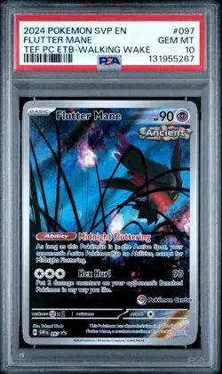 PSA 10 Flutter Mane Pokemon Center ETB Promo Temporal Forces 2024 Pokemon #097 - Image 1