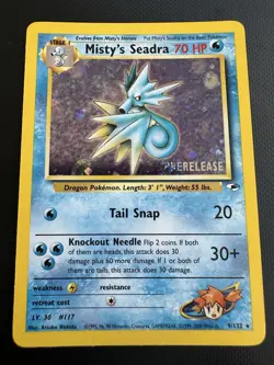 Wizards of the Coast Misty's Seadra Prerelease Holo Rare 9/132 EN - Image 1