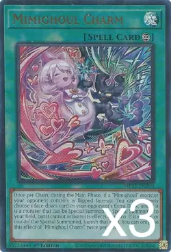 3X Yugioh Mimighoul Charm MP25-EN260 Ultra Rare 1st Edition NM - Image 1