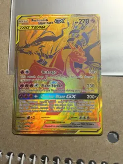 Reshiram & Charizard GX, Vaporeon/Flareon VMAX, Rayquaza 4-Card Promo Lot - Image 1