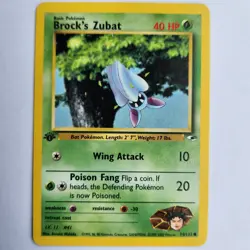 Brock's Zubat 74/132 Pokemon TCG 1st Edition Gym Heroes NM Vintage 2000 Card - Image 2
