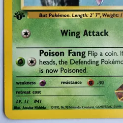 Brock's Zubat 74/132 Pokemon TCG 1st Edition Gym Heroes NM Vintage 2000 Card - Image 5