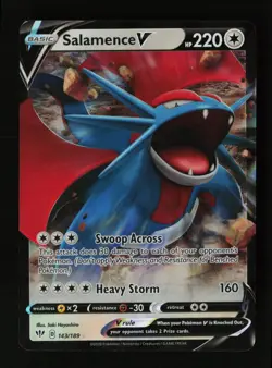 Salamence V 143/189 Ultra Rare SWSH03: Darkness Ablaze Pokemon Card - Image 1