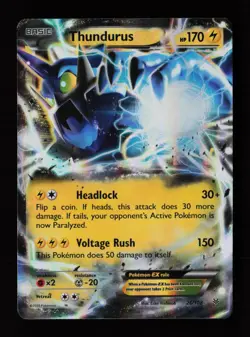 Thundurus EX 26/108 Ultra Rare XY - Roaring Skies Pokemon Card - Image 1