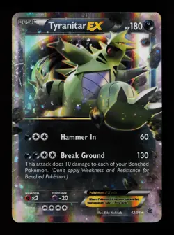 Tyranitar EX 42/98 Ultra Rare Holo XY - Ancient Origins Pokemon Card - Image 1