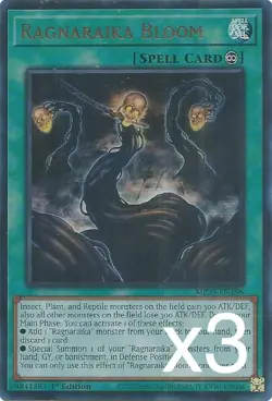 3X Yugioh Ragnaraika Bloom MP25-EN196 Ultra Rare 1st Edition NM - Image 1