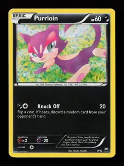 Purrloin 9/12 Holo Promo McDonald's Promos 2012 Pokemon Card - Image 1
