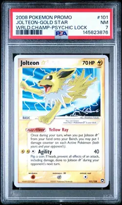 2008 Pokemon World Championships Promo Gold Star Jolteon PSA 7 New CERT 2026 - Image 1