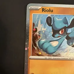 *DOUBLE SWIRL* Riolu Cosmos Holo 076/132 Mega Evolutions EN NM Pokemon - Image 1