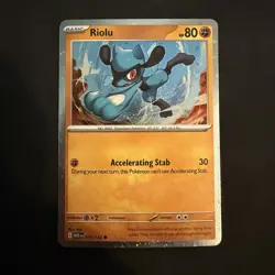 *DOUBLE SWIRL* Riolu Cosmos Holo 076/132 Mega Evolutions EN NM Pokemon - Image 3