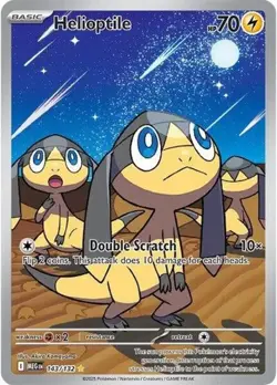 1x Helioptile (#143/132) - Holofoil NM Eng Pokemon - ME01: Mega Evolution - Image 1
