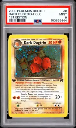 POKEMON DARK DUGTRIO 2000 ROCKET 1ST EDITION #6 HOLO PSA 9 - Image 1