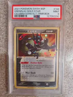 Pokemon TCG Greninja Gold Star SWSH144 25th Celebrations Promo PSA 9 - Image 1