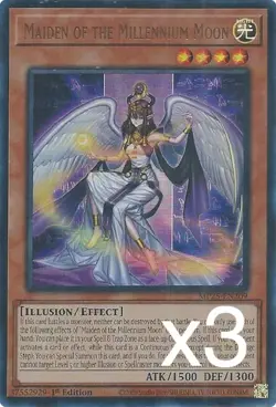 3X Yugioh Maiden of the Millennium Moon MP25-EN209 Ultra Rare 1st Edition NM - Image 1