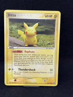 2005 Pokemon Ditto (Pikachu) 63/113 Delta Species non holo reg LP, DMG SEE PICS - Image 1