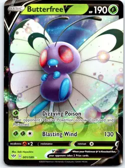 Butterfree V 001/189 Holo V Rare Darkness Ablaze Pokemon Holo Near Mint - Image 1