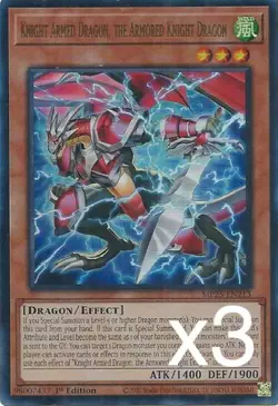 3X Yugioh Knight Armed Dragon, the Armored Knight Drago MP25-EN213 Ultra Rare NM - Image 1