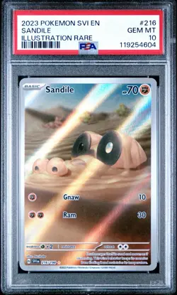 Pokemon Sandile Scarlet & Violet Illustration Rare #216 PSA 10 Gem Mint - Image 1