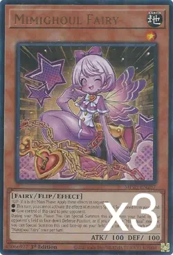 3X Yugioh Mimighoul Fairy MP25-EN257 Ultra Rare 1st Edition NM - Image 1