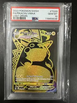 Pokemon SWSH 2022 Full Art Pikachu VMAX #TG29 Lost Origin Gem MT PSA 10 - Image 1